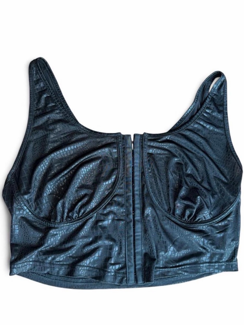 SHEIN Black Front-Zip Longline Sports Bra